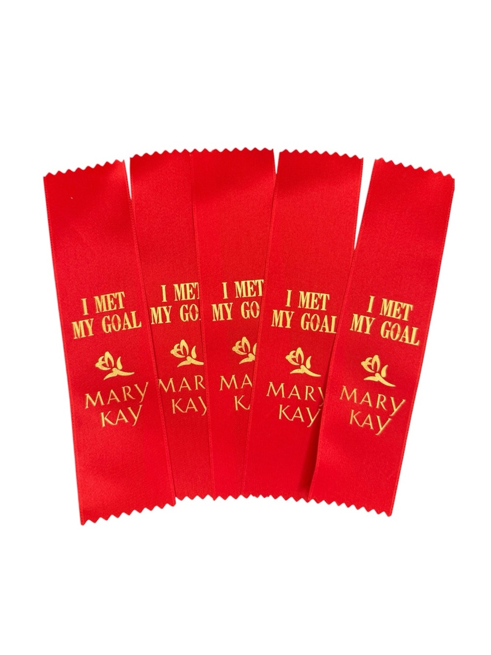 Vintage Mary Kay Bundle of (5) I Met My Goal Red Ribbons Recognition Gifts
